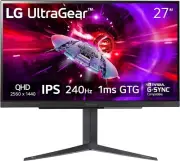LG 27" UltraGear QHD 27GR83Q Gaming Monitor, 240Hz, 1ms, VESA DisplayHDR 400