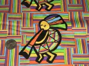 Fabric Native American Kokopelli Hand Designed on Kona Cotton Canvas 1/4 Yard