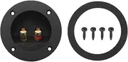 uxcell 2.4 Inch Round Speaker Box Terminal Cup, 2-Way Subwoofer Plug Connector Double Binding Posts Spring Loaded Jack for Car Stereo Speaker Wire Sub Boxs