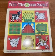 Melissa and Doug Peek Through Puzzle Farm New
