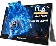 AIREIXINGD Portable Monitor 11.6" Freestanding Design 1366x768 HD TN LCD Panel Portable Monitor USB Type-C/HDMI Interface Compatible with PS4/PS5/XBOX/Switch/PC/Mac