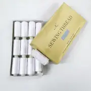 Perial Co White Polyester Sewing Thread Pack of 12 for Sewing