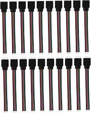 Levemolo 4-core Wire Cable Led Strip Lights Connectors 40pcs RGB Connectors for DIY Decorations and Events