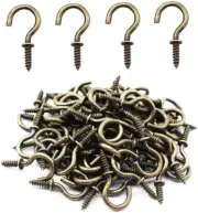 Small Bronze Ceiling Hooks - 5/8'' Screw-In Lights & Jewelry Hooks (40 Pack)