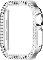 Diamond Bling Case for Apple Watch 10 Screen Protector, High Definition Scratch Resistant Hard PC Bumper Cover for Apple 10 42MM Accessories (Silver, 42MM)