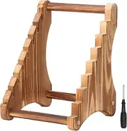 Knife Display Stand Wood, 7 Tier Knife Block, Wooden Knife Holders for Counter Top, Knife Rack Organizer, Fixed Blade Knife Collection Storage for Kitchen Countertop Tabletop Organizer