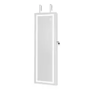 LUXSUITE LED Makeup Mirror Cabinet Armoire Jewellery Storage Full Length Lighted Vanity Dressing Door Wall Mounted Bedroom 3 Lighting Colours Lockable