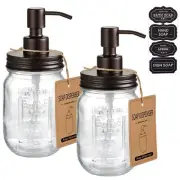 Mason Jar Liquid Soap Dispensers, Rustproof Stainless Steel Mason Jar Lid Pum...
