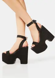 [Lemon Drop by Privileged] Black Ariyah Platform Heels