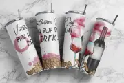 Cute Valentine's Day, Blah Blah Blah, Drink Design 20oz Skinny Tumbler