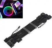 ARGB 3x8P Extension Cable, RGB Light Strip Set for PSU Extension Cables, GPU, Motherboard Cable, Extension Sleeved Cable for Computer Case, 300mm