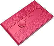 Carved Pattern Business Name Card Holder Metal Card Holders, Red