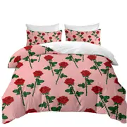 Roses Pattern over Pink Quilt Cover