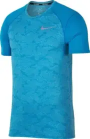 Men's Nike Breathe Miler Running T-Shirt XL Blue Gym Training Camo 904661