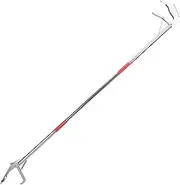 Snake Grabber Tool 50" 3 Sections Snake Grabber Stainless Steel Tongs with Serrated Tooth Heavy Duty Portable Snack Stick for EEL Fish Reptile Snack Stick Tongs Catcher