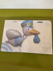 32" Stork Shaped It's a Boy Foil Balloon - Stork Baby Shower Balloon Anagram