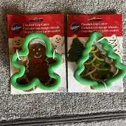 Lot Of 2 Wilton Cookie Cutter Comfort Grip Christmas Tree 4" Gingerbread Man 4”
