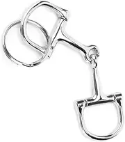 Snaffle Bit Keychain, Metal Keyring Horse Bits Keychain Silver D Shaped Snaffle Keychain for Decoration Houses Horse Lover Friends Ecoration