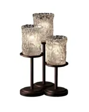 Justice Design Group GLA-8797-CLRT Veneto Luce 3 Light 16" Tall - Bronze