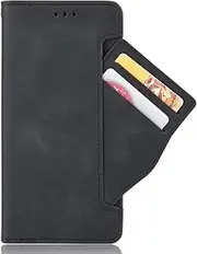 [YukeTop] Case for Motorola Edge 30, PU Leather Flip Folio Wallet Cover, with Card Slots, Case Cover for Motorola Edge 30.(Black)