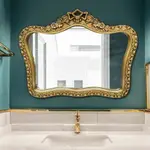歐式皇冠浴室鏡衛生間鏡子歐式鏡梳妝鏡壁掛鏡衛浴鏡復古廁所鏡子