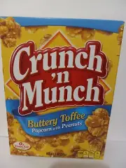 5 Crunch 'n Munch Buttery Toffee Popcorn with Peanuts 6oz. Box Delicious Snack