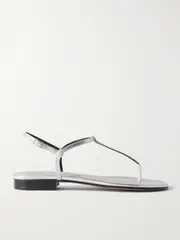 [Emme Parsons] Emme Parsons - Cecilia Metallic Leather Sandals - Silver - IT38 IT 38 Silver