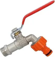 BIB TAP Water Ball Valve Lever Garden TAP 3/4'' with Plastic Hose Plug