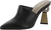 [ALFANI] Womens Junnee Leather Pointed Toe Mules Black 5.5 Medium (B,M)