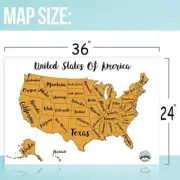 USA Scratch Off Travel Map 36x24 Inch By McScout - Decorative Art Wall Poster