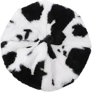 [FOMIYES] 1pc Berets Cold Women Beanie French Beret Women Hat Warm Wool Soft Furry Woman Knit Cow Pattern Beret Cap Fashion Cow Animal Pattern Beret Classic Beanie Cap Chunky Beanies Plush