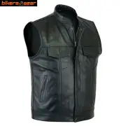 Bikers Gear Australia Motorcycle Son of Anarchy 100 % Genuine Leather Club Vest