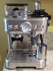 77-Cup Stainless Steel Silver Espresso Machine with Auto Grinding Feature