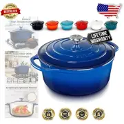 6.4-Quart Enameled Cast Iron Cookware - Oven Safe up to 500°F in Sapphire Blue