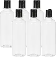 uxcell Travel Bottles with Disc Cap, 6 Pcs 3.4 Oz(100ml) Leak Proof Refillable Empty Dispenser Container Squeeze Bottle for Shampoo Toiletries Lotion Cream, Clear