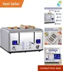 4-Slice Stainless Steel Toaster: Cancel, Bagel & Defrost Functions Included