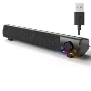 Computer Speakers, USB Powered 3.5mm AUX PC Sound Bar for Desktop Monitor, Ga...