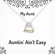 Best Aunt Gifts, Auntin' Ain't Easy, Aunt Love Dancing Necklace From Niece, Jewelry For, New love dancing necklace gift ideas, Best new love dancing necklace gifts, Personalized new love dancing, Sterling Silver, Cubic Zirconia