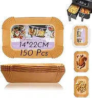 Enkis - Air Fryer Liners, 150pcs Rectangular (14 * 22CM) - Dual Zone Parchment Disposable Paper Liner for Ninja AF300/AF400