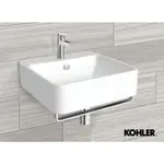 美國KOHLER FOREFRONT 45CM壁掛式面盆(含毛巾桿) K-24985K-1-0 450*450MM