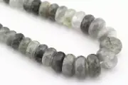Cloudy Gray Quartz Graduated Faceted Rondelle Beads 8-16mm 15.5" Strand
