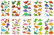 TOYANDONA 20 Sheets Dinosaur Tattoos Stickers Waterproof Cartoon Fake Temporary Tattoos for Kids Party Favors Festival Face Arm Body Art Decoration(Assorted Colorｼ