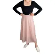 VINCE Alpaca Mohair Dusty Rose Pink Knit Pull On A-Line Midi Skirt Women's Small