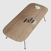 HOLGVE Meeting Table, Wooden Conference Table, 70.8" Training Desk Accommodates 6/8 People, with Metal Leg