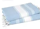 Lane Linen 100% Cotton Aqua Pre-Washed Peshtemal 39"×71" Beach Towels, Set Of 2