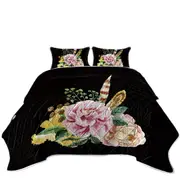 Pinkish Roses Bouquet Coverlet