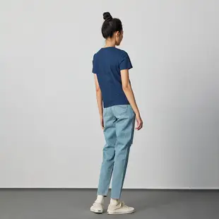 Lee JEANS 短袖T恤 女 深藍 白色 LB402038