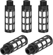 uxcell Pneumatic Muffler G 1/2, 5 Pack Plastic Air Compressor Exhaust Muffler Filters Air Solenoid Valve Muffler Fitting for Automation Pneumatic Equipment, Black