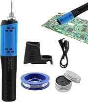 Rechargeable Soldering Iron | Cordless Portable Soldering Iron Kit - Adjustable Temperature Precision Tip Digital Display Rechargeable Desoldering Tool for Hobby Projects Home Appliance Guitar Repair