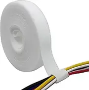 ECOHomes 1 Inch x 30 FT Double Sided Hook and Loop Roll Tape - Two Sided, Self Stick, Reusable Cable Ties Wrap for Cable Management, Heavy Duty Extender Straps Long Wire Strips Band White